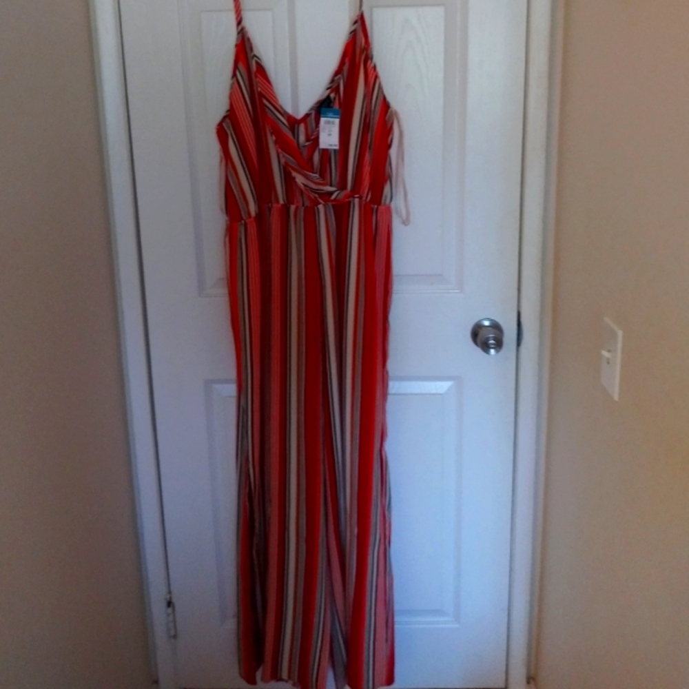 NWT Size 2x Striped Jumpsuit